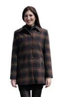 Womens Brown Check Leatherette Trim Jacket K927